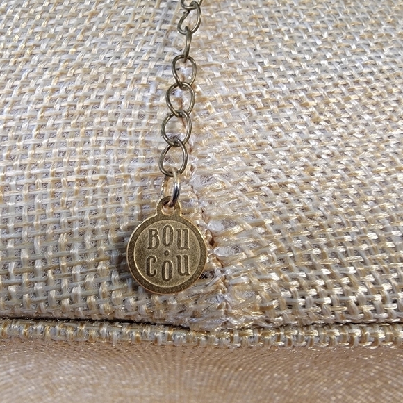 Bou Cou Long Boho Necklace Gold Tone thin chain with Yarn Fan Tassel - Picture 9 of 17